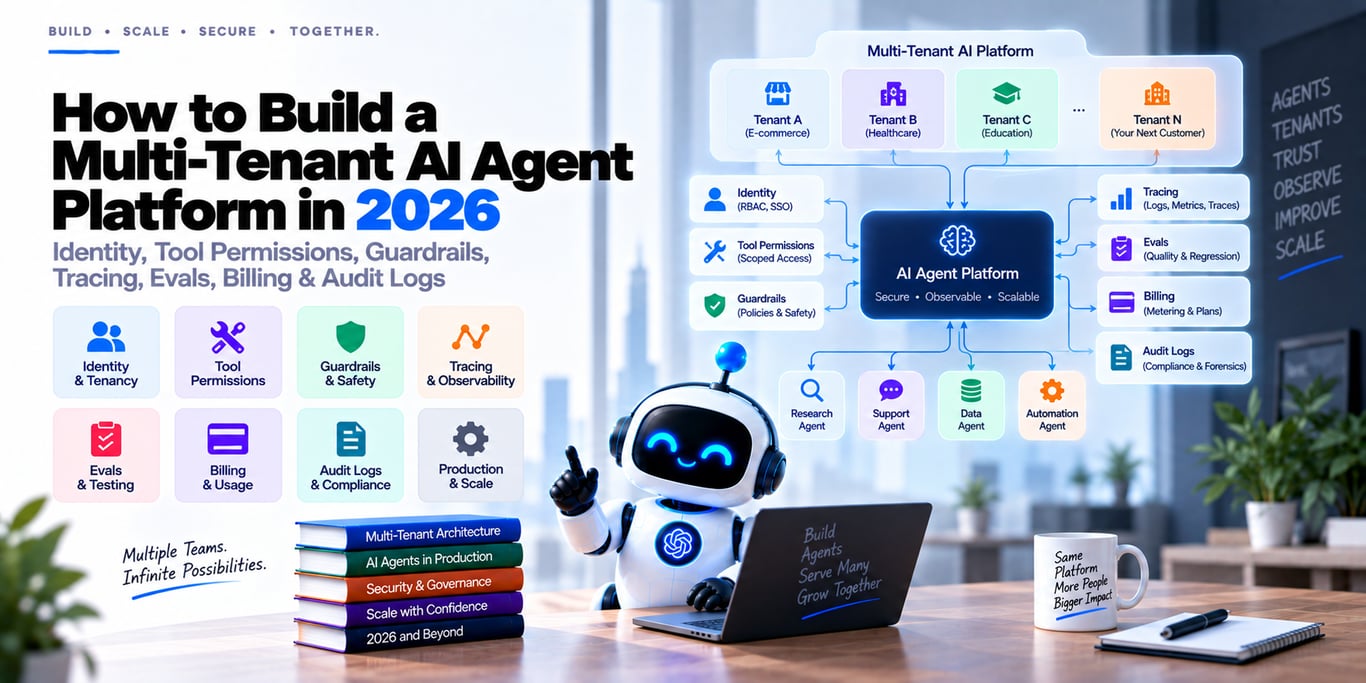How to Build a Multi-Tenant AI Agent Platform in 2026: Identity, Tool Permissions, Guardrails, Tracing, Evals, Billing & Audit Logs