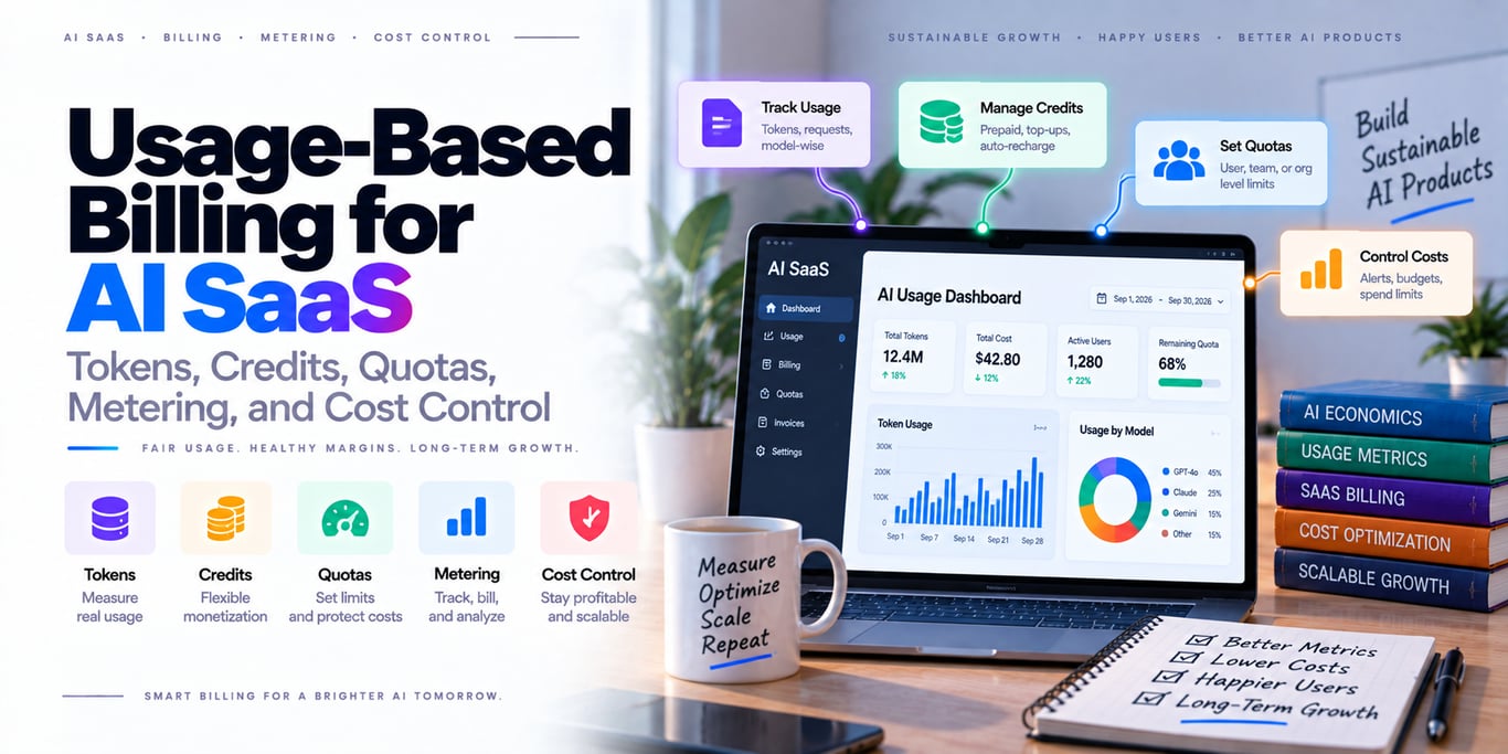 Usage-Based Billing for AI SaaS: Tokens, Credits, Quotas, Metering, and Cost Control