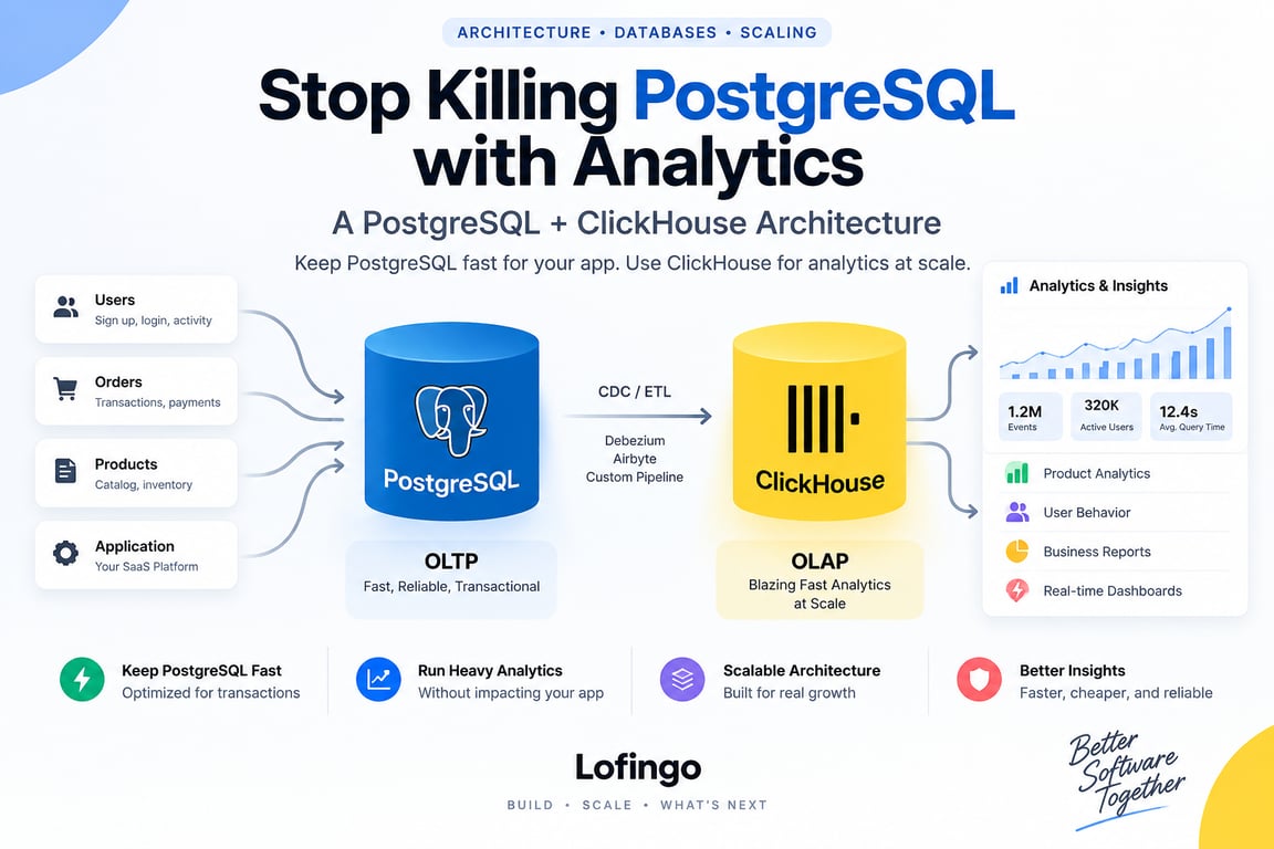 Stop Killing PostgreSQL with Analytics: A PostgreSQL + ClickHouse Architecture