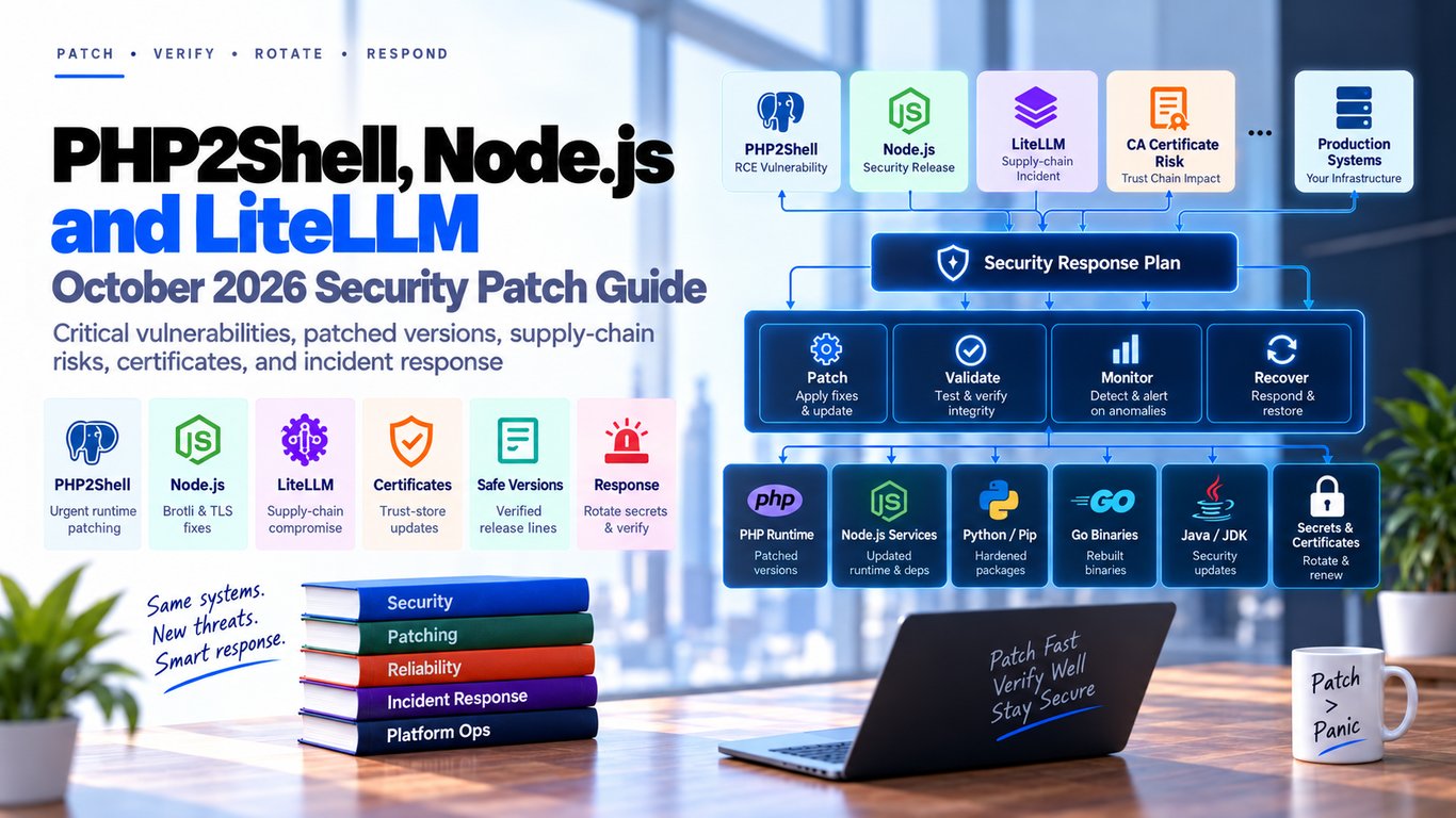 PHP2Shell, Node.js and LiteLLM: October 2026 Security Patch Guide